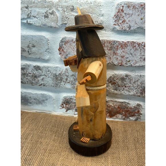 Pete Ortega Signed Wood Sculpture St. Pasquale Make Food Not War - Picture 5 of 12